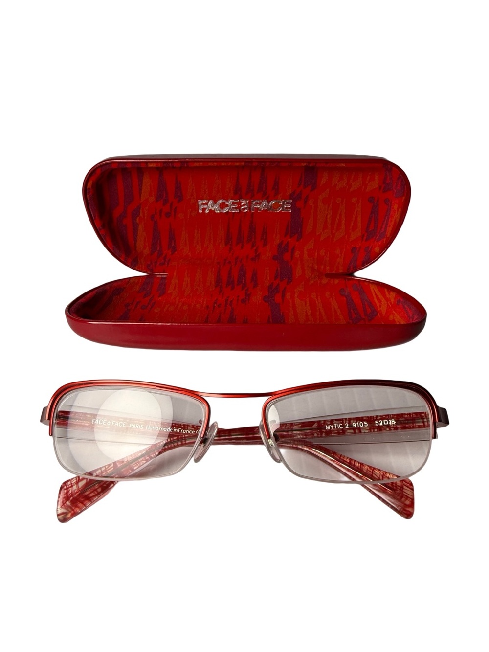 Face A Face MYTIC 1 Red Transparent Half-Rim Eyeglasses